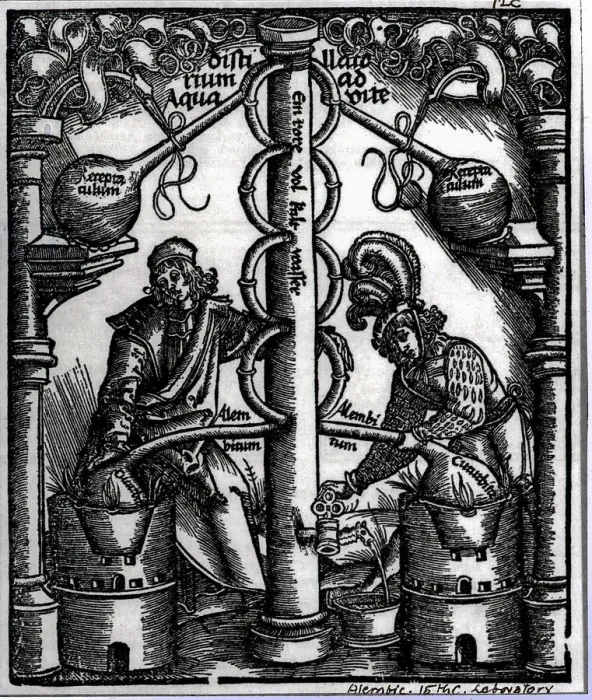 Framed Print : Woodcut Showing Elaborate Laboratory Framed Print : Woodcut Showing Elaborate Laboratory