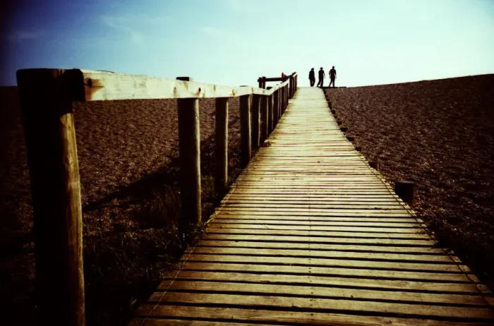 Framed Print : Wooden boardwalk to Chesil Beach Framed Print : Wooden boardwalk to Chesil Beach