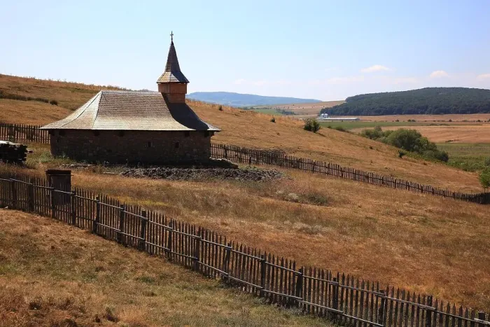 Framed Print : Wooden chapel in the countryside of Transylvania, near Orastie, Romania