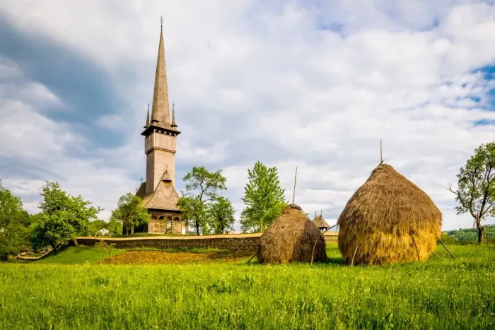 Framed Print : Wooden church in Plopis, Transylvania, Romania