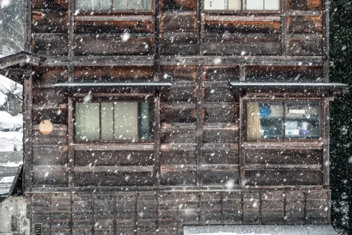 Framed Print : Wooden facade in Japanese Alps