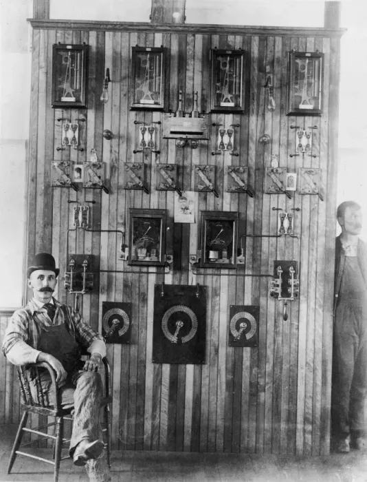 Framed Print : Wooden Switchboard