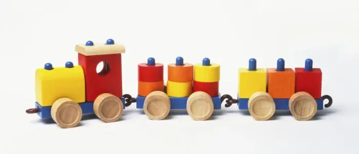 Framed Print : Wooden toy train
