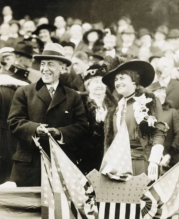 Framed Print : Woodrow Wilson Attending Game with Mrs. Galt Framed Print : Woodrow Wilson Attending Game with Mrs. Galt