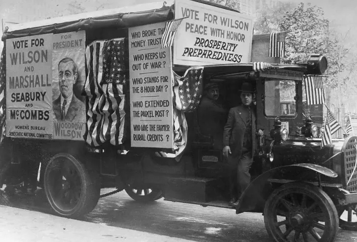Framed Print : Woodrow Wilson Campaign Van Framed Print : Woodrow Wilson Campaign Van