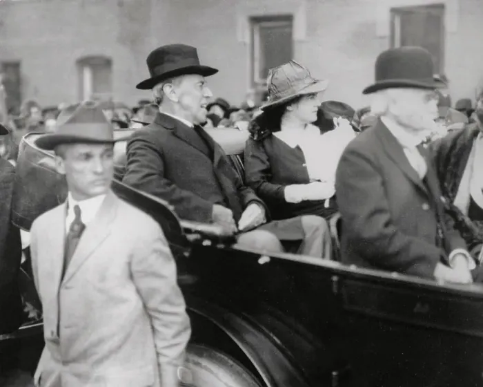 Framed Print : Woodrow Wilson in Car Framed Print : Woodrow Wilson in Car