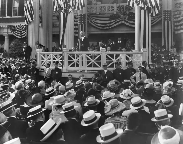 Framed Print : Woodrow Wilson Giving Speech From Podium Framed Print : Woodrow Wilson Giving Speech From Podium