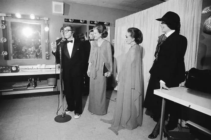 Framed Print : Woody Allen with Betty Ford at Microphone Framed Print : Woody Allen with Betty Ford at Microphone