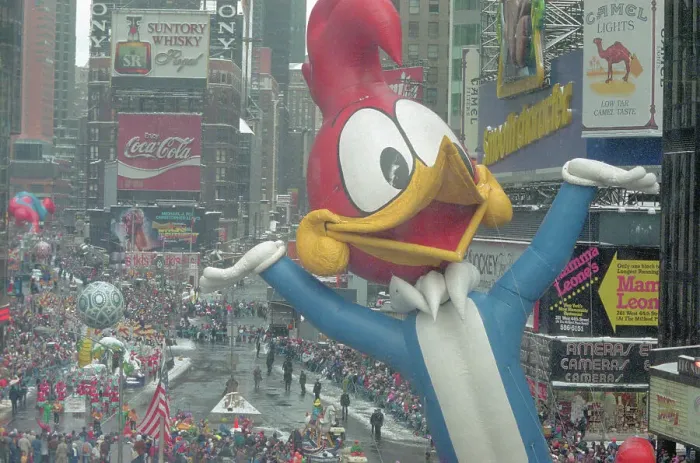 Framed Print : Woody Woodpecker Balloon Floating Through Times Square