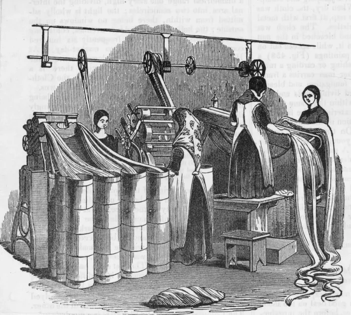 Framed Print : Wool Manufacture