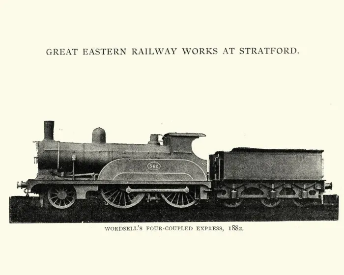 Framed Print : Wordsells four coupled Express Engine, Victorian Steam Train Framed Print : Wordsells four coupled Express Engine, Victorian Steam Train