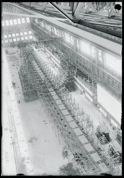 Framed Print : Work Site for Air Ship