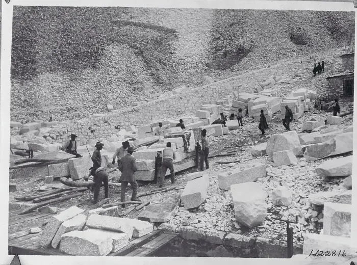 Framed Print : Work Site for Transporting Marble Materials Framed Print : Work Site for Transporting Marble Materials