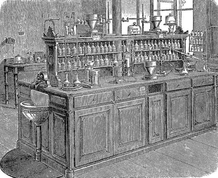 Framed Print : A work table in the chemical laboratory in Leipzig, Germany, in 1880, Historic, digitally restored reproduction of an original 19th-century original Framed Print : A work table in the chemical laboratory in Leipzig, Germany, in 1880, Historic, digitally restored reproduction of an original 19th-century original