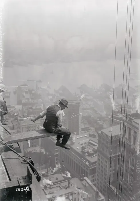 Framed Print : Worker Building Skyscraper Framed Print : Worker Building Skyscraper