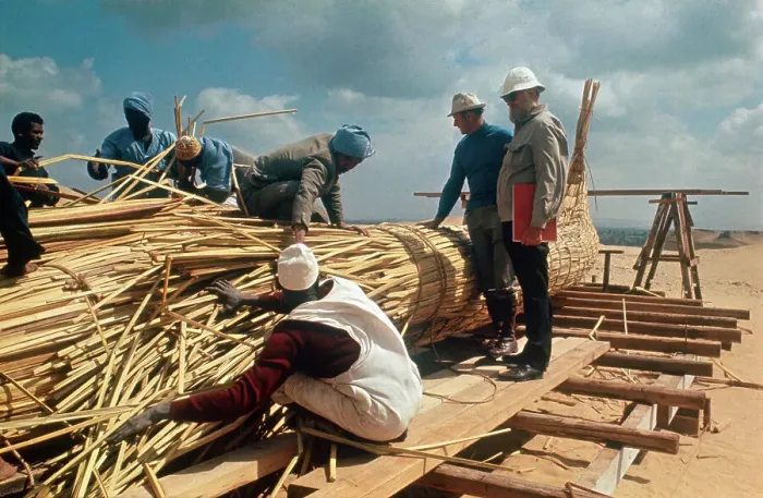 Framed Print : Workers Assembling the Boat Framed Print : Workers Assembling the Boat