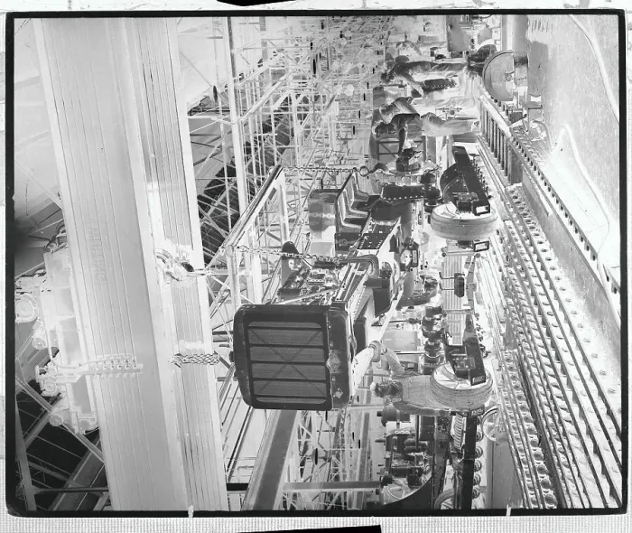 Framed Print : Workers Assembling Caterpillar Tractor Framed Print : Workers Assembling Caterpillar Tractor