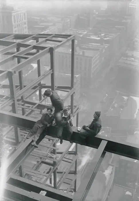 Framed Print : Workers Building High Rise Framed Print : Workers Building High Rise