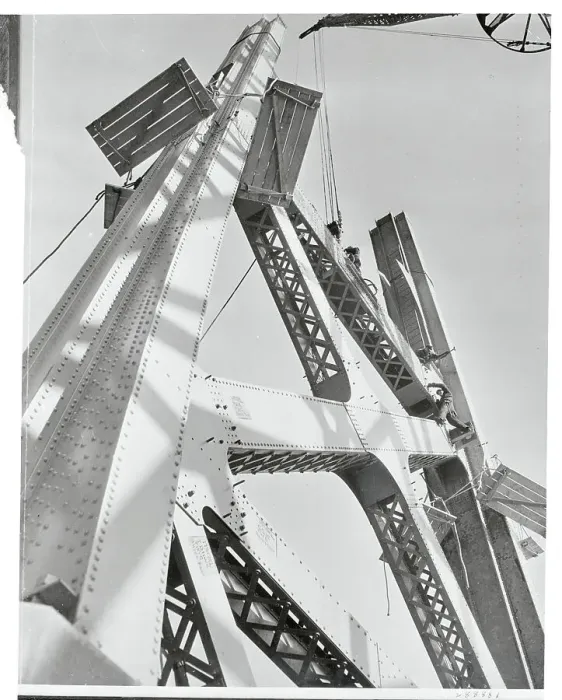Framed Print : Workers Building Suspension Bridge Framed Print : Workers Building Suspension Bridge