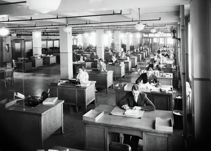 Framed Print : Workers in Business Office Framed Print : Workers in Business Office