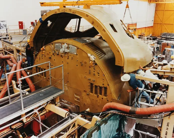 Framed Print : Workers Constructing Upper Forward Fuselage Framed Print : Workers Constructing Upper Forward Fuselage