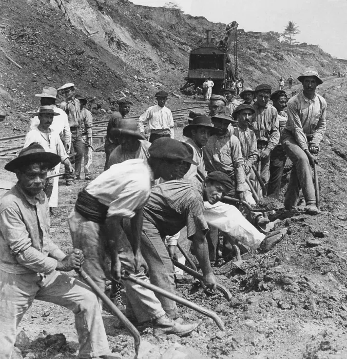 Framed Print : Workers Digging Panama Canal Framed Print : Workers Digging Panama Canal