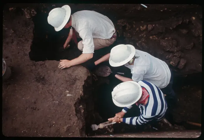 Framed Print : Workers Excavating Legendary Castle Site Framed Print : Workers Excavating Legendary Castle Site