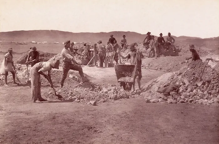 Framed Print : Workers at Gold Mine Framed Print : Workers at Gold Mine