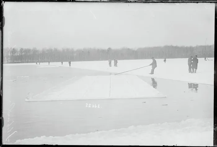 Framed Print : Workers Harvesting Ice Framed Print : Workers Harvesting Ice