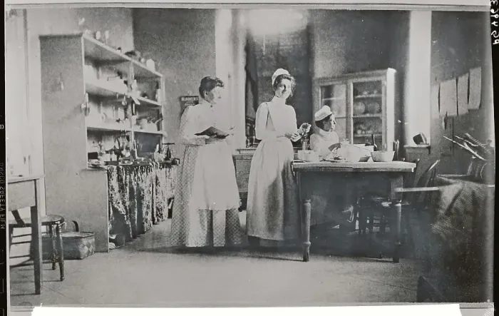 Framed Print : Workers in Hospital Food Area Framed Print : Workers in Hospital Food Area