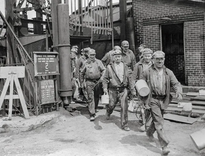 Framed Print : Workers Leaving Job Site Framed Print : Workers Leaving Job Site