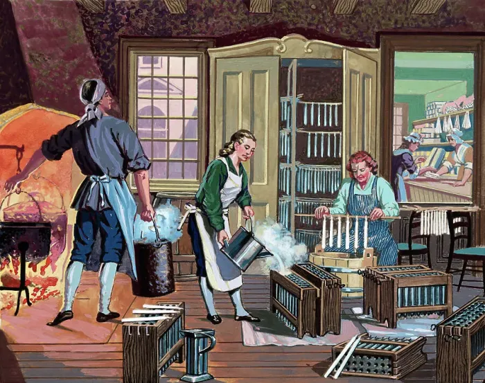 Framed Print : Workers Making Candles Framed Print : Workers Making Candles