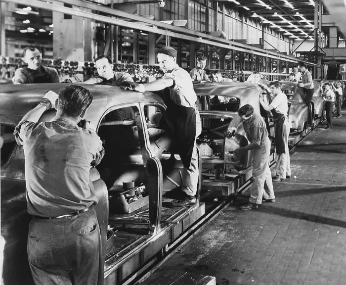 Framed Print : Workers Making Cars Framed Print : Workers Making Cars