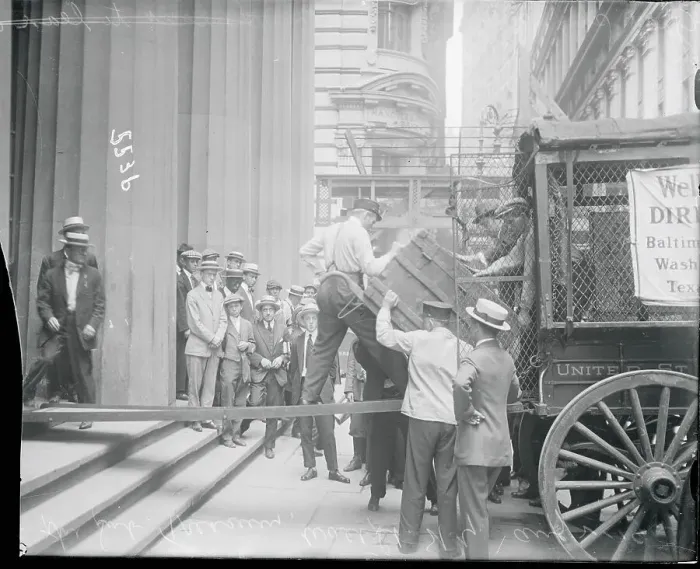 Framed Print : Workers Moving Gold to Sub Treasury Site Framed Print : Workers Moving Gold to Sub Treasury Site