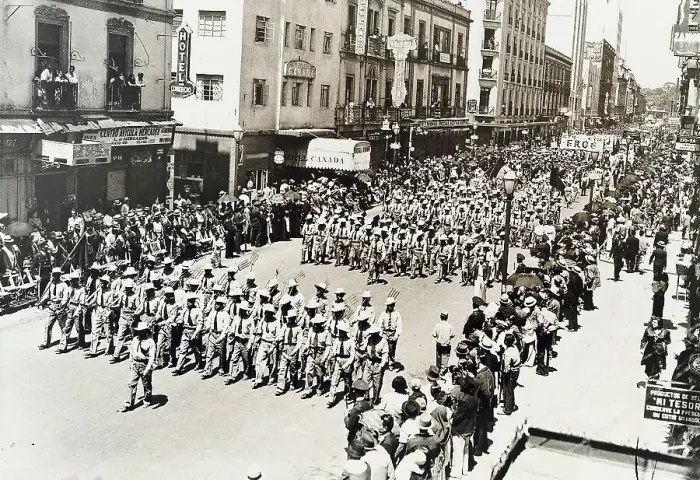 Framed Print : Workers Parade in Street Framed Print : Workers Parade in Street