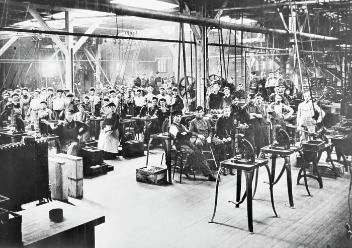 Framed Print : Workers Pose In 1906 Westclox Factory