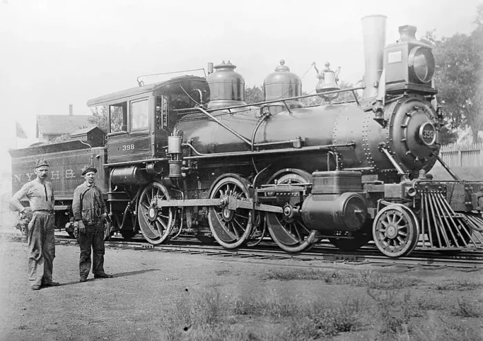 Framed Print : Workers Stand In Front Of Locomotive Framed Print : Workers Stand In Front Of Locomotive