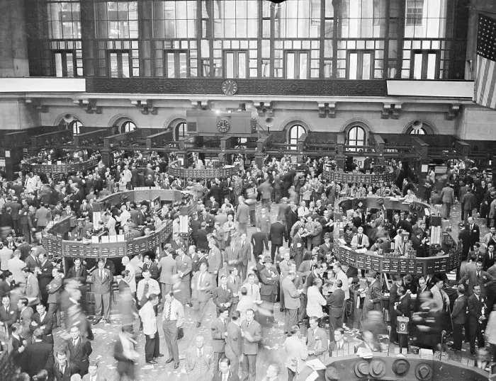 Framed Print : Workers Standing in New York Stock Exchange Framed Print : Workers Standing in New York Stock Exchange
