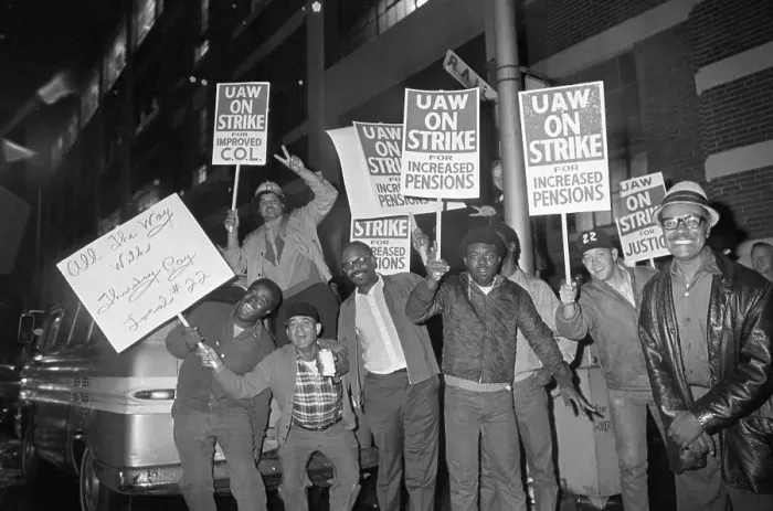 Framed Print : Workers on Strike Wave Picket Signs Framed Print : Workers on Strike Wave Picket Signs