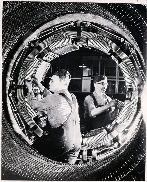 Framed Print : Workers Winding 3000-Horsepower Motor Framed Print : Workers Winding 3000-Horsepower Motor