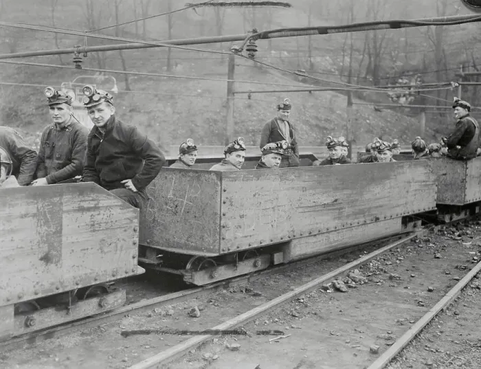 Framed Print : Mine Workers at Work Site Framed Print : Mine Workers at Work Site