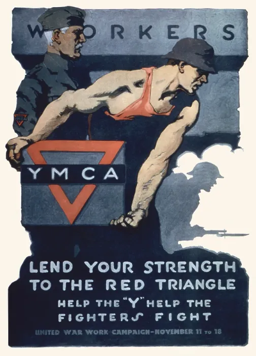 Framed Print : Workers. Y.M.C.A. Lend your strength to Red triangle Framed Print : Workers. Y.M.C.A. Lend your strength to Red triangle