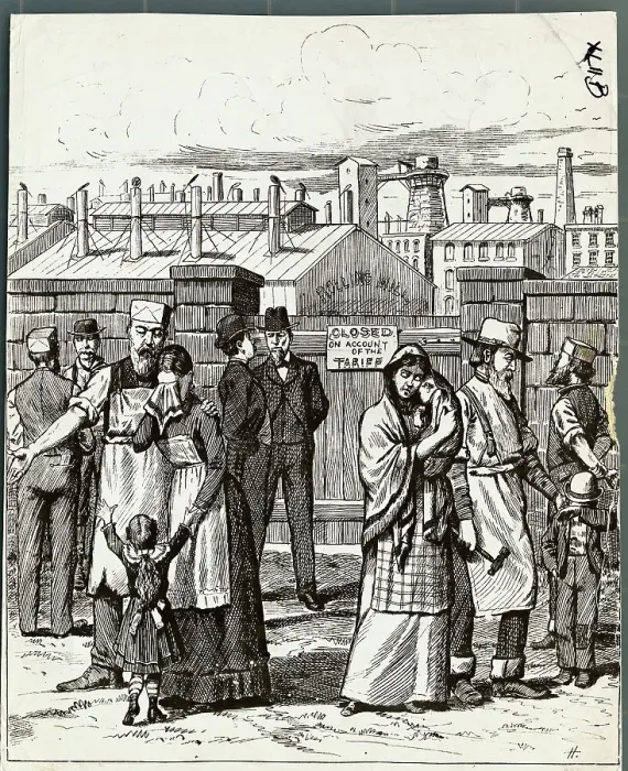 Framed Print : Workingmen Effected by Tariff Framed Print : Workingmen Effected by Tariff