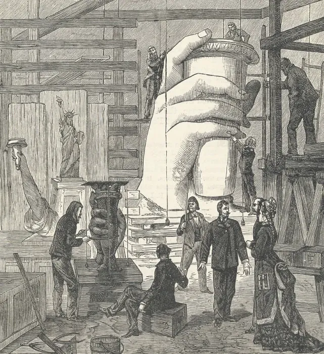 Framed Print : Workman Building Statue of Liberty Framed Print : Workman Building Statue of Liberty