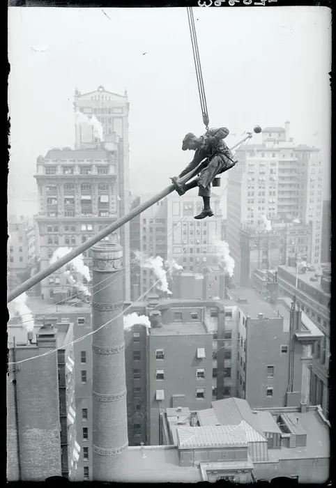 Framed Print : Workman Painting Flagpole Framed Print : Workman Painting Flagpole