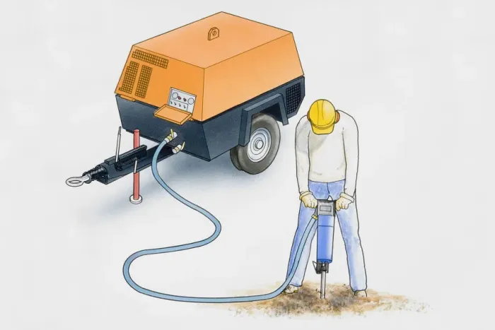 Framed Print : Workman using jackhammer Framed Print : Workman using jackhammer