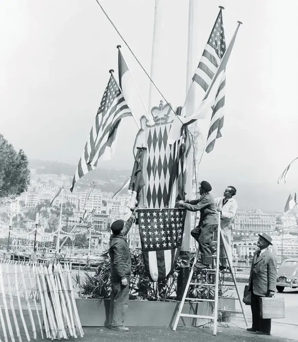 Framed Print : Workmen Hoisting Flags Framed Print : Workmen Hoisting Flags