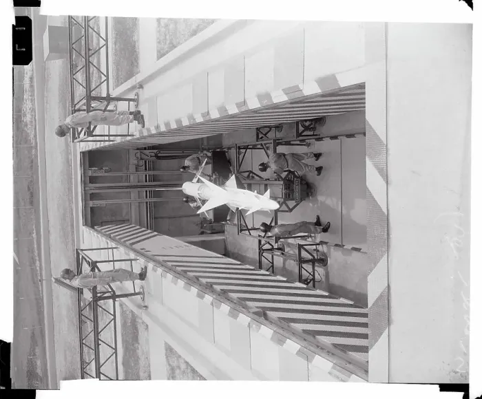 Framed Print : Workmen Hoisting a Nike Missile