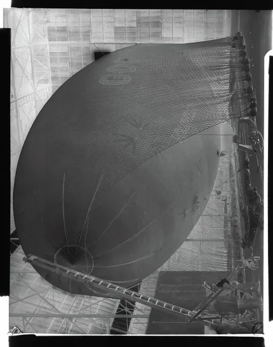 Framed Print : Workmen Inflating an Airship Framed Print : Workmen Inflating an Airship