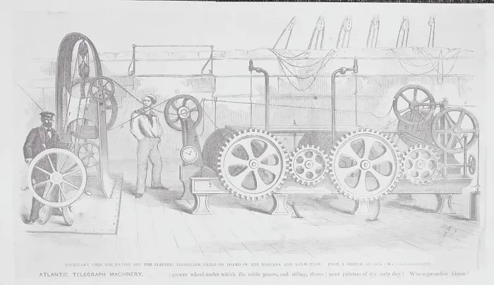 Framed Print : Workmen Operating Cable Machine Framed Print : Workmen Operating Cable Machine
